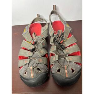 Keen Clearwater CNX Mens 14 Grey Red Waterproof Hiking Sport‎ Sandals CD 010114
